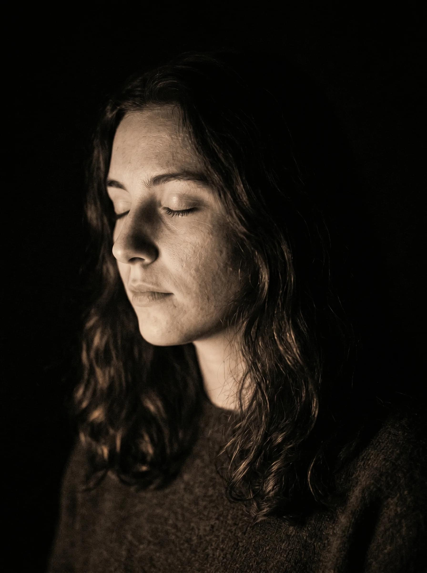 Mystic figure in a dark, celestial portrait
